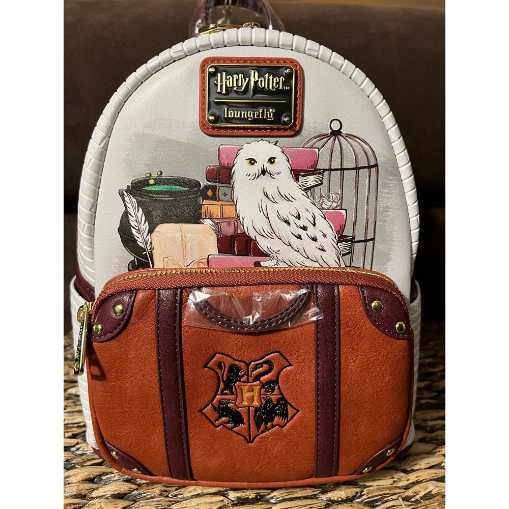 LOUNGEFLY HARRY POTTER HEDWIG SUITCASE MINI BACKPACK